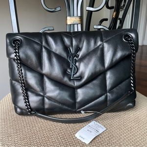 SAINT LAURENT Loulou Small YSL Puffer Chain Shoulder Bag NWT
